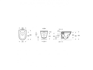 Vas WC suspendat Roca The Gap rimless alb 48 x 35.5 cm - Img 3