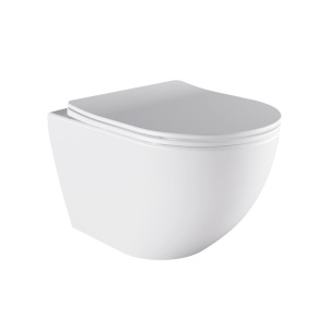 Vas WC suspendat Tornado Nero White 03, rimless cu capac din duroplast si inchidere softclose - Img 7