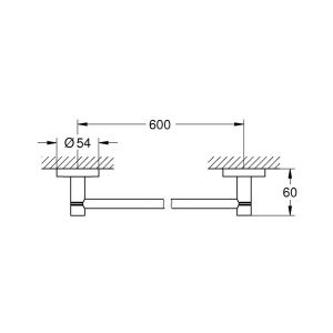 Bara portprosop negru mat Grohe Essentials 60 cm - Img 3