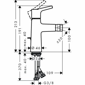 Baterie bideu Hansgrohe Talis S monocomanda crom lucios - Img 2