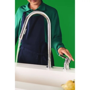 Baterie bucatarie cu dus extactibil Ideal Standard Gusto 242 crom lucios 2 tipuri de jet - Img 6