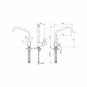 Baterie bucatarie Ideal Standard Alpha cu pipa inalta - Img 2