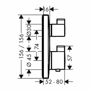 Baterie dus termostatata Hansgrohe Ecostat Square cu montaj incastrat 2 functii negru mat - Img 3