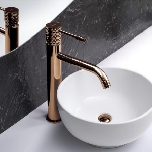 Baterie inalta pentru lavoar 295 mm Rea Lungo Diamond Copper High - Img 2