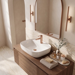 Baterie joasa pentru lavoar Rea Grace brush copper - Img 4
