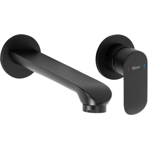Baterie Lavoar / Cada REA HYPER BLACK, Montaj In Perete, Capat Fix, Monocomanda, Sistem BOX, Negru - Img 1