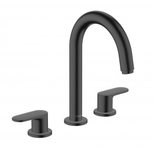 Baterie lavoar Hansgrohe Vernis Blend din 3 piese, ventil pop-up, negru mat