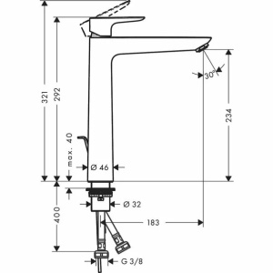 Baterie lavoar inalta Hansgrohe Talis E 240 cu ventil Pop-Up bronz periat - Img 2