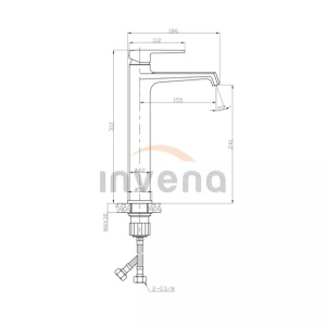 Baterie lavoar inalta Invena Fira monocomanda negru mat - Img 2
