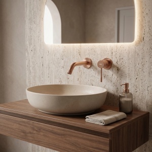 Baterie lavoar incastrata REA Venti Brush Copper - Img 6