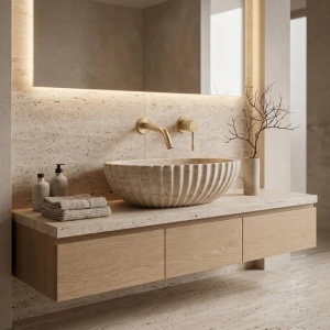 Baterie lavoar incastrata REA Venti Brush Gold - Img 6