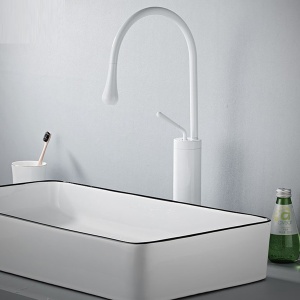 Baterie Lavoar PRO IKA, Montaj Pe Blat, Capat Fix, Monocomanda, Inaltime 47 Cm, Alb - Img 6