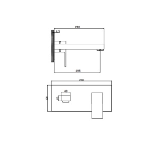 Baterie Lavoar PRO QUADRO GOLD, Montaj Incastrat In Perete, Monocomanda, Culoare Auriu Periat - Img 2