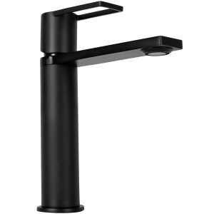 Baterie Lavoar REA FLIP BLACK LOW, Montaj Pe Blat, Capat Fix, Monocomanda, Inaltime 18 Cm, Negru - Img 3