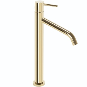 Baterie Lavoar REA LEVEL GOLD HIGH, Montaj Pe Blat, Capat Fix, Monocomanda, Inaltime 34.5 Cm, Auriu - Img 5