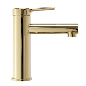 Baterie Lavoar REA PIXEL GOLD LOW, Montaj Pe Blat, Capat Fix, Monocomanda, Inaltime 16.5 Cm, Auriu - Img 5