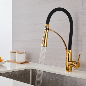 Baterie pentru bucatarie negru-auriu Veldman Selia Gold - Img 2
