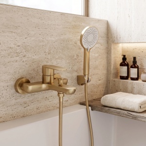 Baterie pentru cadă REA Logan Brush Gold - Img 4