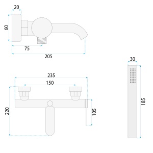 Baterie pentru cada Rea Spot Nickel Brush - Img 4