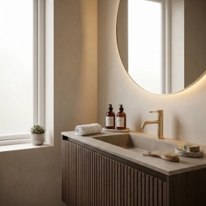 Baterie pentru lavoar Rea Venti Brush Gold Low - Img 6