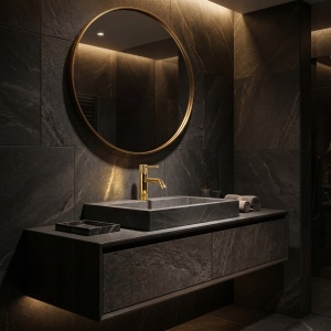 Baterie pentru lavoar Rea Venti Gold Low - Img 4