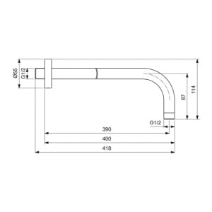 Brat de dus Ideal Standard IdealRain 40 cm argintiu Silver Storm - Img 10