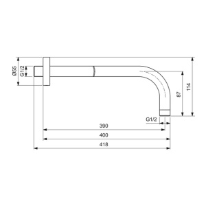 Brat de dus Ideal Standard IdealRain 40 cm auriu periat - Img 7