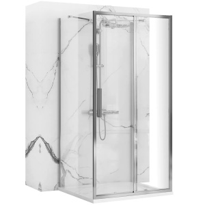 Cabina de dus 100x100x100 cm, Rapid Slide , echipata cu 2 pereti si usa culisanta , finisaj Chrome