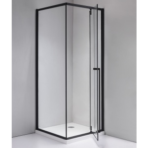 Cabina de dus BS11B Patrata 90x90cm, Design Modern +Cada de dus Riko, Culoare Negru - Img 2