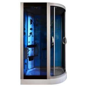 Cabina de dus cu hidromasaj albastra MO-18220, montaj dreapta, 120 x 85 x 215 cm