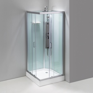 Cabina de dus cu hidromasaj Lisa, rame crom periat, 80 x 80 cm - Img 4