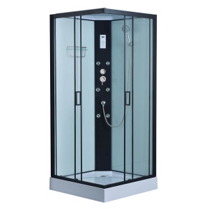 Cabina de dus cu hidromasaj MO-0547W-9 negru 90 x 90 x 215 cm sticla 5 mm