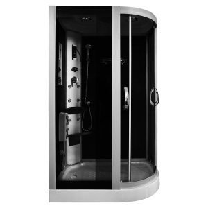 Cabina de dus cu hidromasaj neagra MO-18220, montaj dreapta, 120 x 85 x 215 cm