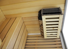 Cabina de dus cu hidromasaj si functie de sauna cu abur, sauna uscata 180 x 110 x 223 cm alb/lemn - Img 17