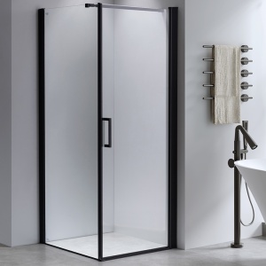 Cabina de dus cu sticla securizata rame negre ZES-BS04B 90 x 90 cm - Img 3