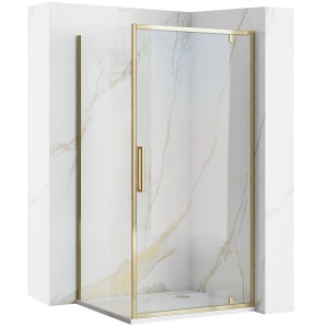 Cabina de dus cu usa batanta Rea Rapid Swing 100x90cm, Culoare Auriu