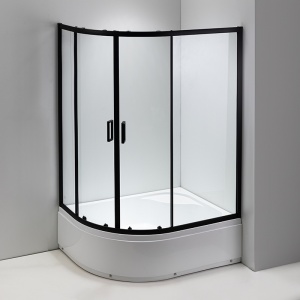 Cabina de dus din sticla securizata 5mm cu rame negre si cadita alba inclusa montaj stanga 115 x 85 cm - Img 10