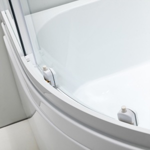 Cabina de dus din sticla securizata cu cadita de dus inalta montaj stanga Maja 115 x 85 cm - Img 11