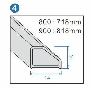 Cabina de dus dreptunghiulara cu rame negre si cadita de dus alba KZ12A-ST03E 90 x 80 cm - Img 16