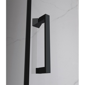 Cabina de dus dreptunghiulara cu rame negre sticla securizata si cadita alba de dus inclusa KZ104C/ST04C 120 x 90 cm - Img 14