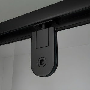 Cabina de dus dreptunghiulara din sticla securizata cu 3 pereti si rame negre KZ23E 110 x 80 cm - Img 7