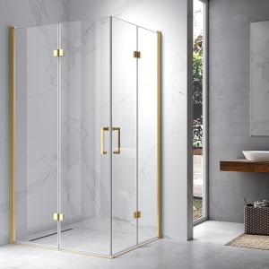 Cabina de dus dreptunghiulara din sticla securizata cu rame aurii KZ13C 120 x 90 cm - Img 9