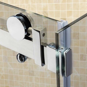 Cabina de dus dreptunghiulara din sticla securizata cu rame cromate si cadita alba inclusa KZ203C-SXL03E 120 x 80 cm - Img 7