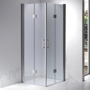 Cabina de dus dreptunghiulara din sticla securizata cu rame cromate si usi duble batante KZ1290A 80 x 80 cm - Img 2