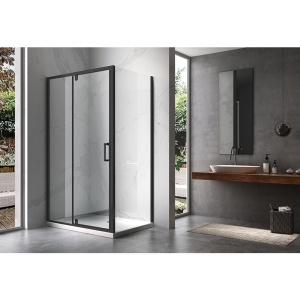 Cabina de dus Dreptunghiulara KZ06B,Dimensiune 100x80cm, Design Modern, Culoare Negru - Img 4