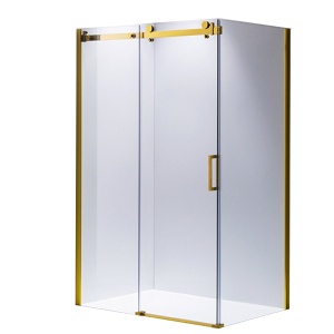 Cabina de dus dreptunghiulara KZ202B auriu 110 x 90 cm sticla 8 mm
