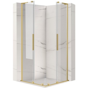 Cabina de dus glisanta Veldman Georgia Duo auriu periat 80 x 110 cm sticla 8 mm - Img 3
