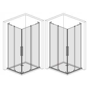 Cabina de dus glisanta Veldman Texas Duo titan periat 100 x 100 cm sticla 8 mm - Img 9