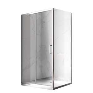 Cabina de dus KZ103A dreptunghiulara, Dimensiuni 100X80cm, Culoare Crom - Img 1