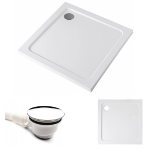 Cabina de dus patrata cu rame negre si cadita alba slim KZ08B-ST02A 80 x 80 cm - Img 18